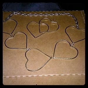 Hearts necklace and earrrings set